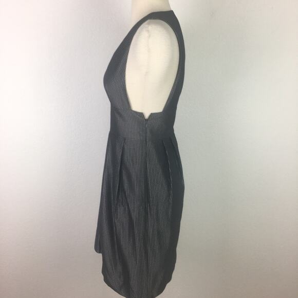 Theory Gray & Silver V Neck Fit & Flare   Dress  2 - Picture 5 of 7